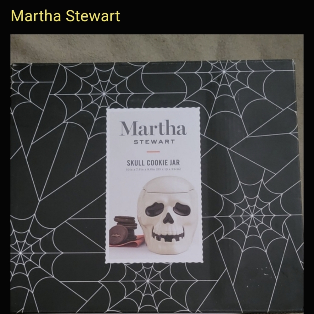 Martha Stewart Skull Cookie Jar In box